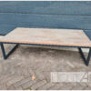 Salontafel stalen rechthoek met eiken van Hout-Art.