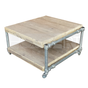 Salontafel luxe steigerbuis met steigerhout