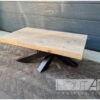 Salontafel twistpoot staal met steigerhout van Hout-Art.
