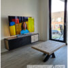 Salontafel twistpoot staal met steigerhout van Hout-Art.