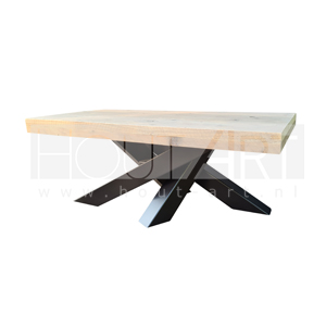 Salontafel twist poot staal met steigerhout