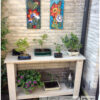 Sidetable met onderblad steigerhout van Hout-Art.