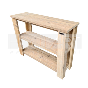 Sidetable met onderblad en legplank steigerhout van Hout-Art.