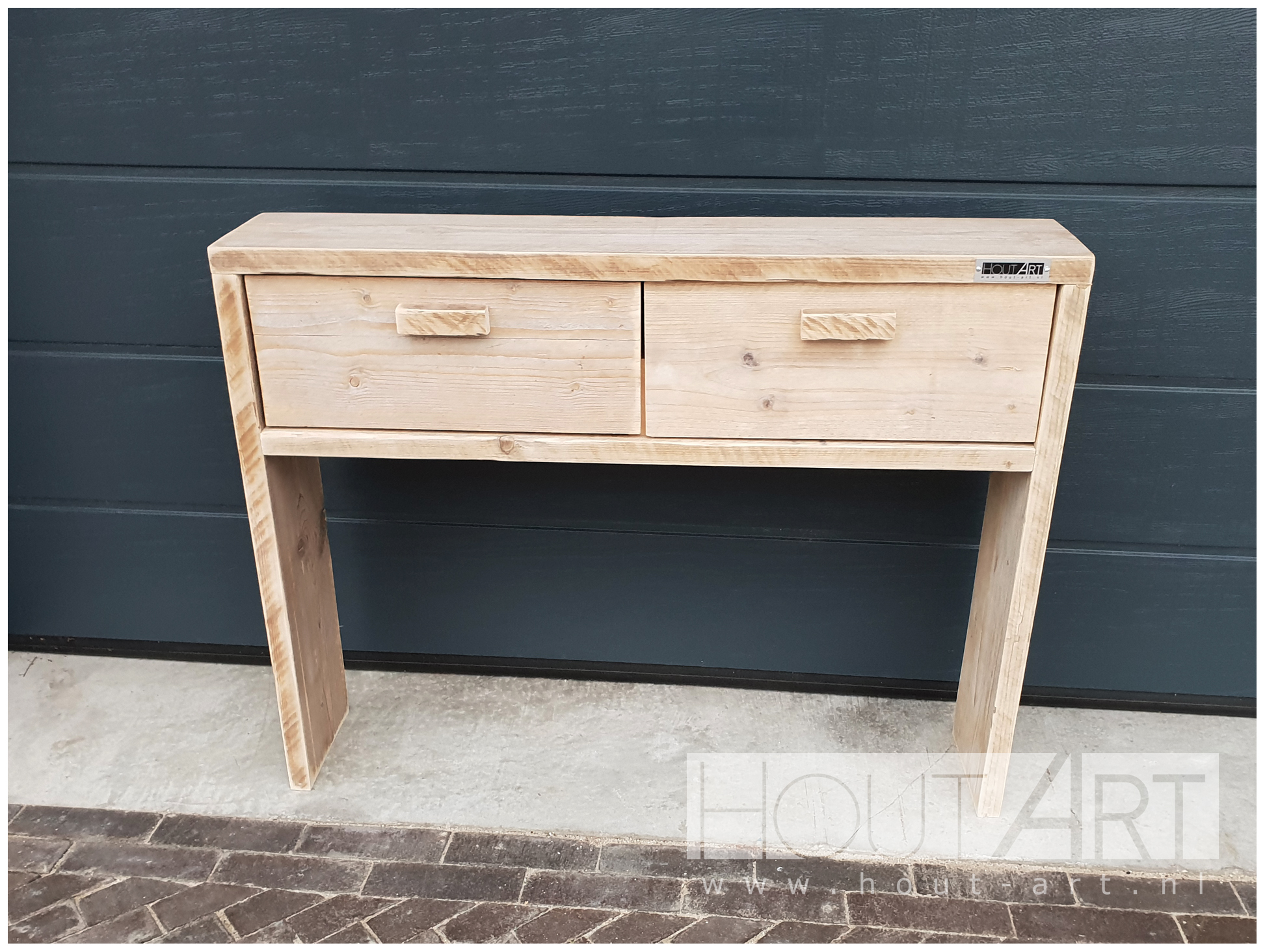 Sidetable Modern met lades steigerhout van Hout-Art.