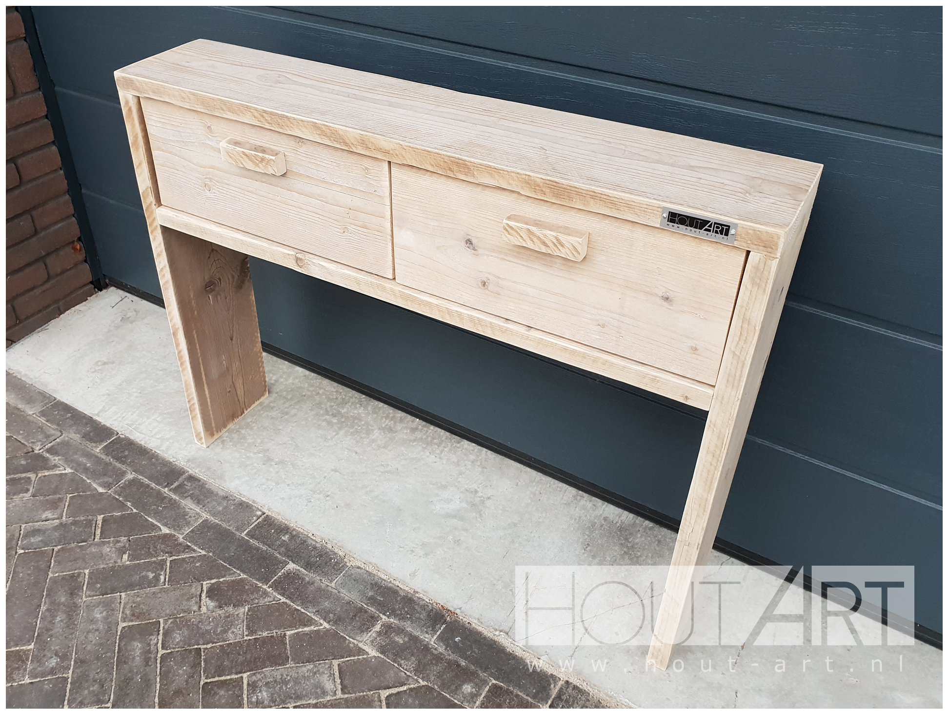 Sidetable modern met lades steigerhout van Hout-Art.