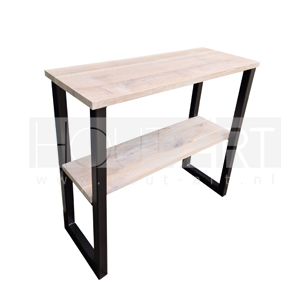 Sidetable stalen frame met één legplank eiken