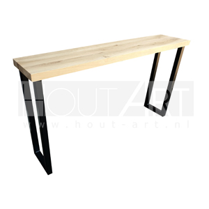 Sidetable stalen u-poot met eiken
