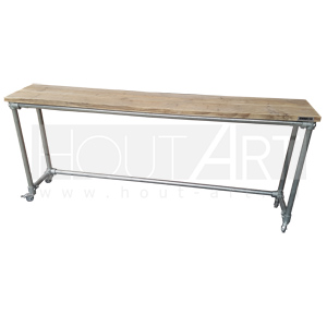 Sidetable Side steigerbuis met steigerhout