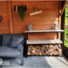 Sidetable Lorenz extra zwarte steigerbuis met steigerhout van Hout-Art.
