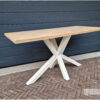 Bartafel matrixpoot staal met massief eiken van hout-art.