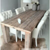 Tafel eettafel steigerhout XL hoekpoten van Hout-Art.