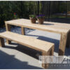 Tafel eettafel steigerhout XL hoekpoten van Hout-Art.