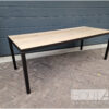 Tafel eettafel stalen frame met inliggend steigerhout van Hout-Art.