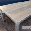 Tafel verzinkt stalen frame met inliggend steigerhout van Hout-Art. buitentafel, tuinmeubel, verzonken, staal, industrieel.