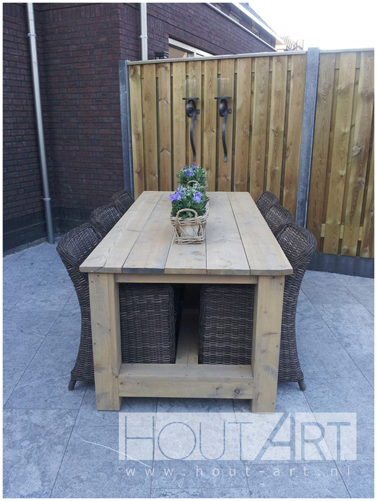 Tafel kloostertafel XL steigerhout van Hout-Art.