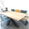 Tafel eettafel matrixpoot staal met massief eiken van Hout-Art.