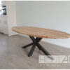 Tafel ovaal matrixpoot staal met massief eiken van Hout-Art.