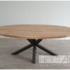 Tafel ovaal matrixpoot staal met massief eiken van Hout-Art.