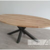 Tafel ovaal matrixpoot staal met massief eiken van Hout-Art.