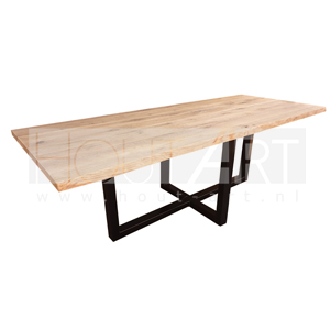 Tafel Design poot staal met massief eiken