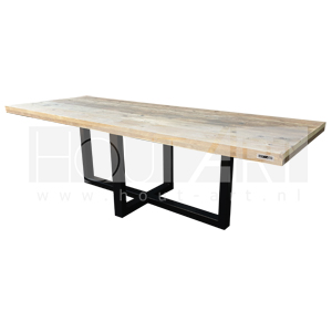 Tafel Design poot staal met steigerhout