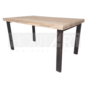Tafel N-poot staal met steigerhout