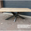 Tafel twisterpoot staal met steigerhout van Hout-Art.