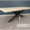 Tafel twisterpoot staal met steigerhout van Hout-Art.