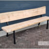 Bank, tuinbank stalen poot met rugleuning in douglas schaaldelen van Hout-Art.