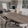 Tafel Deens ovaal Matrix poot met massief eiken van Hout-Art. Eettafel, matrixpoot, maatwerk, houtart.