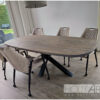 Tafel Deens ovaal Matrix poot met massief eiken van Hout-Art. Eettafel, matrixpoot, maatwerk, houtart.