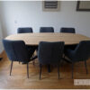 Tafel Deens ovaal Matrix poot met massief eiken van Hout-Art. Eettafel, matrixpoot, maatwerk, houtart.