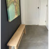 Hout-Art bank eiken kloosterframe schuin van Hout-Art. Bankje, gang, decoratie, hal, modern, industrieel.