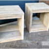 Nachtkastje open kubus luxe van steigerhout van Hout-Art.