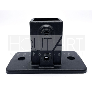 Steigerbuis koppeling vierkant voetplaat rechthoek zwart Type 12s