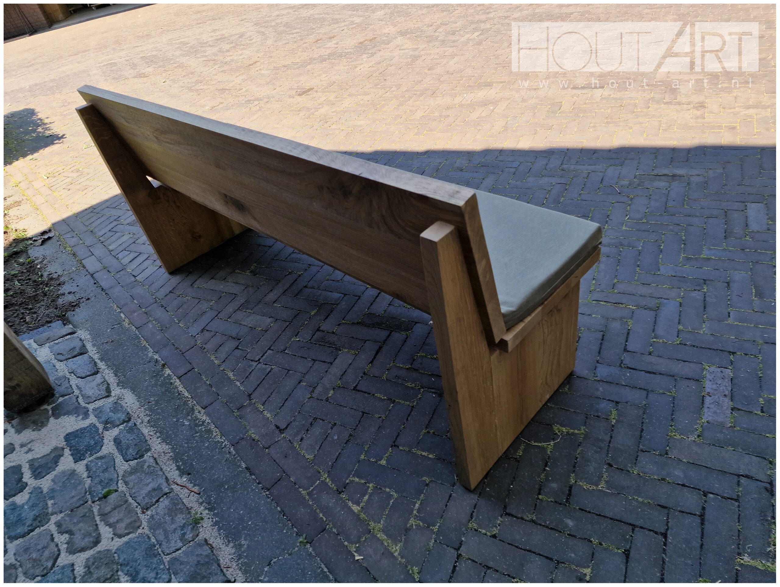 Bank rugleuning massief eiken van Hout-Art.