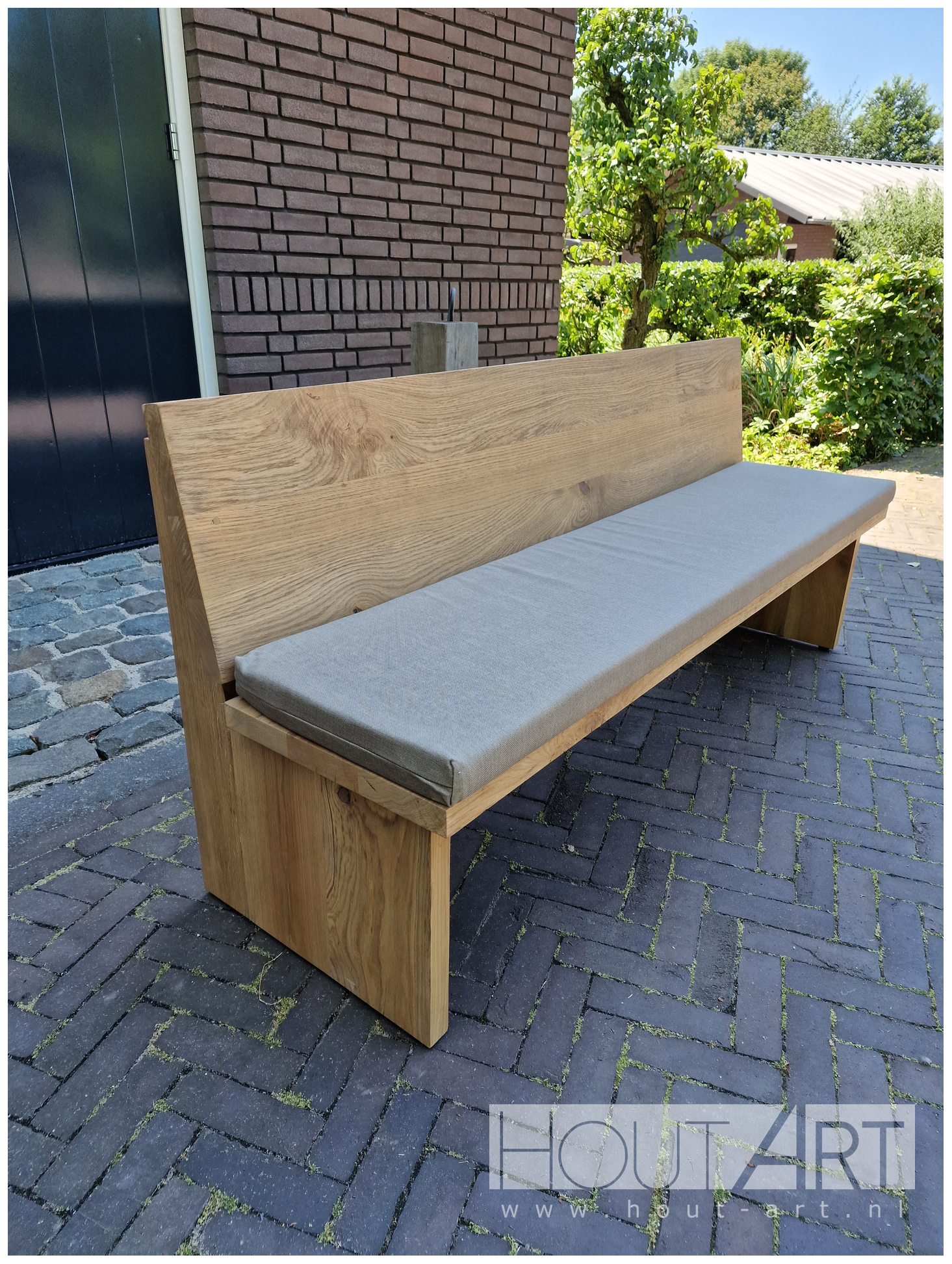 Bank rugleuning massief eiken van Hout-Art.