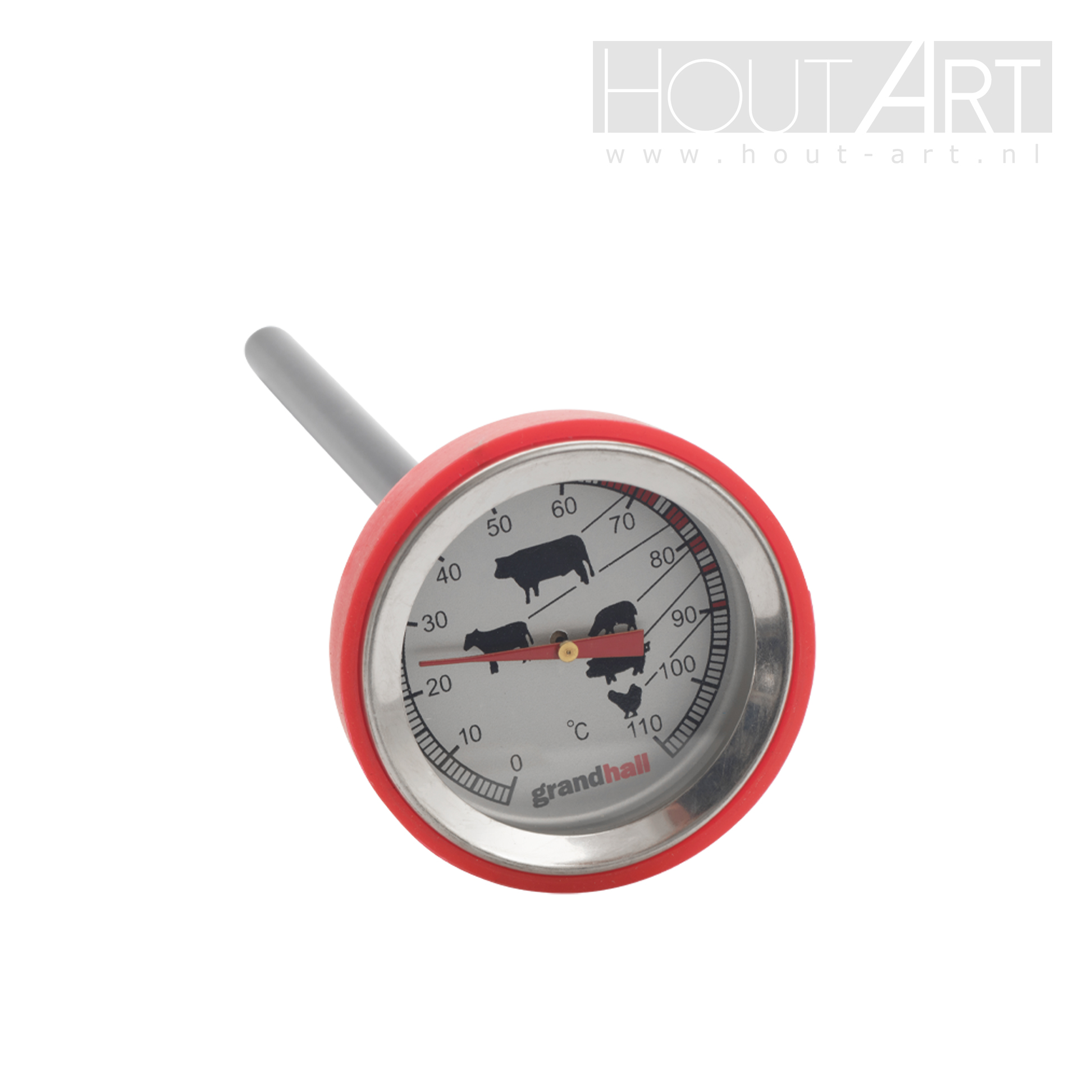 Grandhall BBQ Vlees thermometer van Hout-Art.
