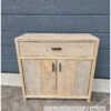 Schoenenkast, schoenenrek van steigerhout met lade en deuren van Hout-Art. Ook als schoenenrek, dressoir of commode te gebruiken.