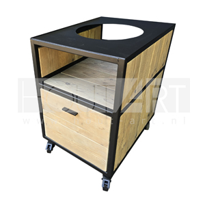 Buitenkeuken BSC stalen frame met lades voor Kamado / Egg  Compact / Medium