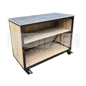 Buitenkeuken losse kast dubbel legplank stalen frame