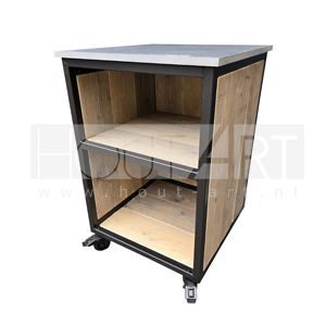 Buitenkeuken losse kast enkel legplank stalen frame