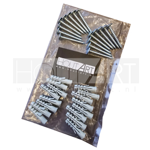 Montage set kapstok / wandplank / wandrek 16x