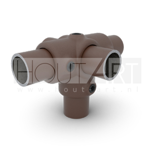 Steigerbuis koppeling Vintage Bruin t-stuk met zij-uitgang Type 24