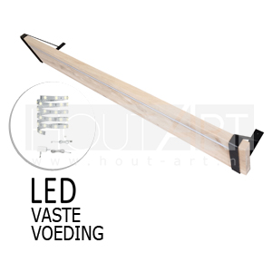 Wandplank stalen beugel met eiken incl. LED vaste voeding