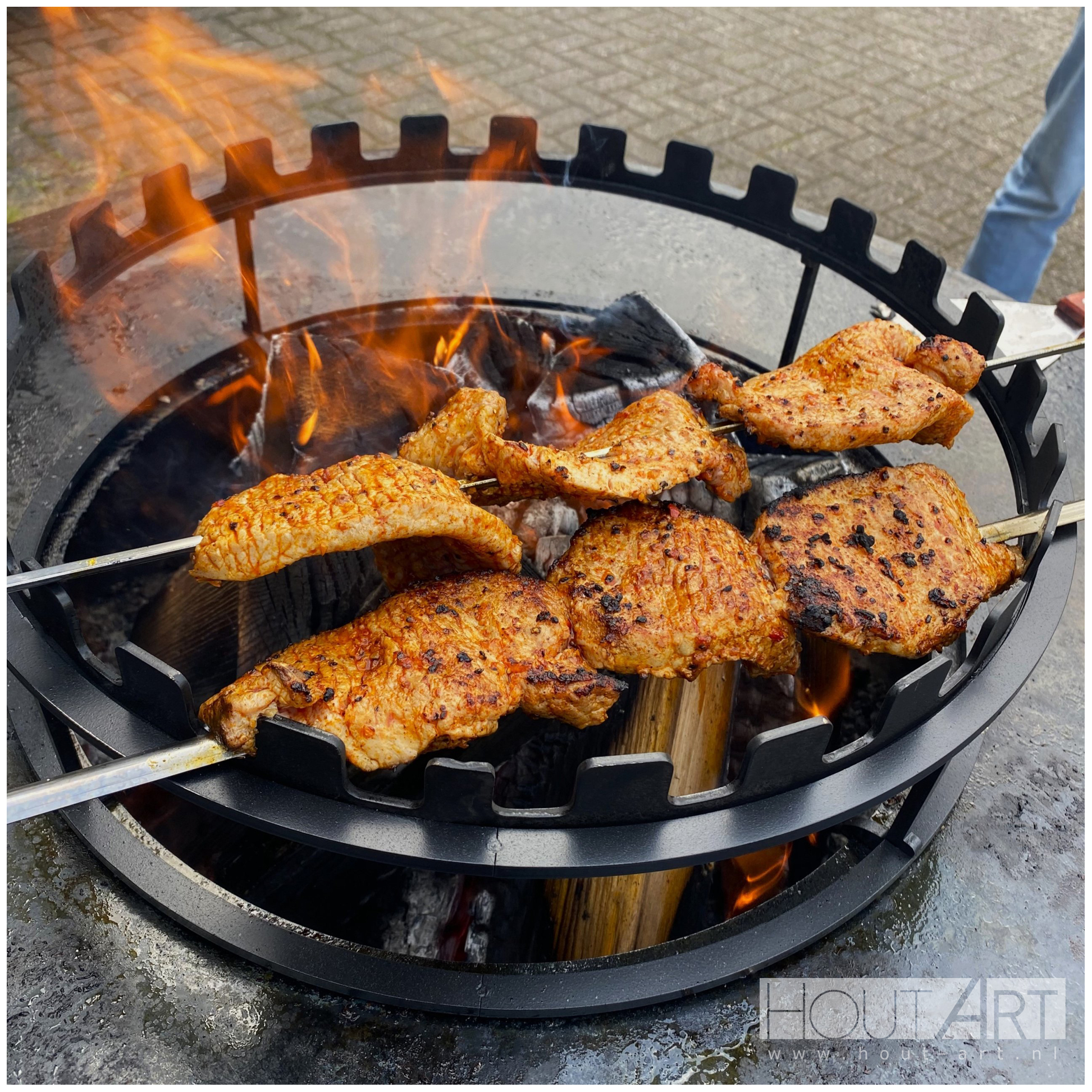 Bonfeu BBQ Spiezen ring spiezenring spies van Hout-Art.