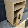 Kast bureaukast stalen onderfame eiken met deur en open vak van Hout-Art.