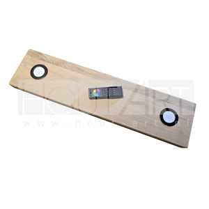 Wandplank eiken met onzichtbare bevestiging incl. LED spots vaste voeding