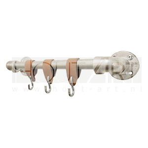 Kapstok stang steigerbuis met leren hangers