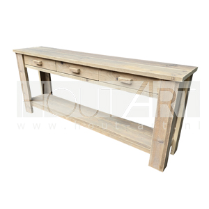 Sidetable met onderblad en lades steigerhout